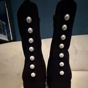 Chie Mihara Black Glitter Ankle Boots